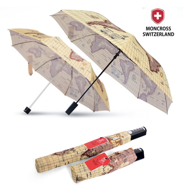 몽크로스 2,3단 고지도 패턴 우산 세트