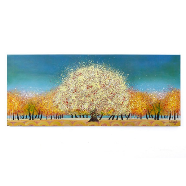 캔버스유화 꿈꾸는 황금나무숲 160x65 (1704176) 돈들어오는그림 대형 풍경화