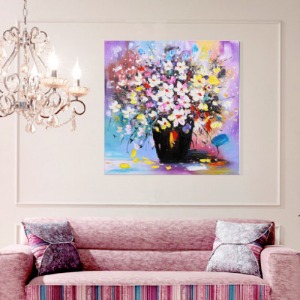 캔버스유화 HK01 크레이지플라워 60x60 예쁜꽃그림 거실인테리어 카페그림 집꾸미기 개업선물