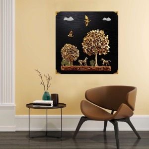 부조액자 황금 돈나무 말그림 40×60