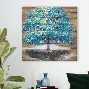 캔버스그림 W175B 돈나무액자 블루 돈나무그림 거실풍수인테리어 금전수액자